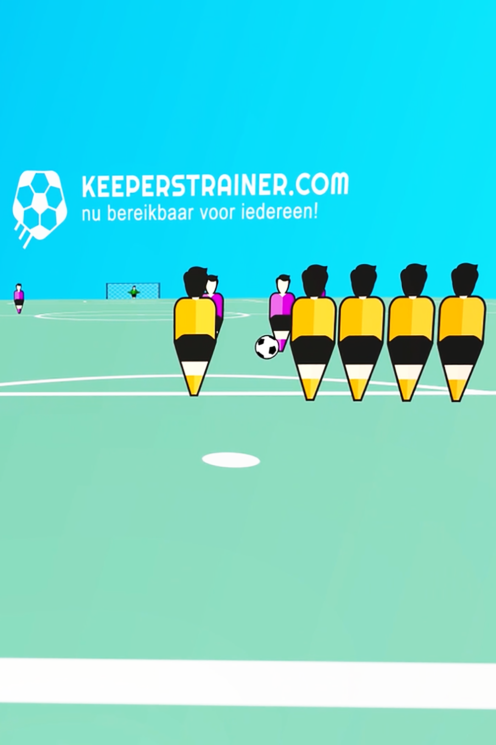 Screenshot animatie Keeperstrainer.com Animaties wat betreft corners en vrije trappen speciaal voor keepers en keepers trainer